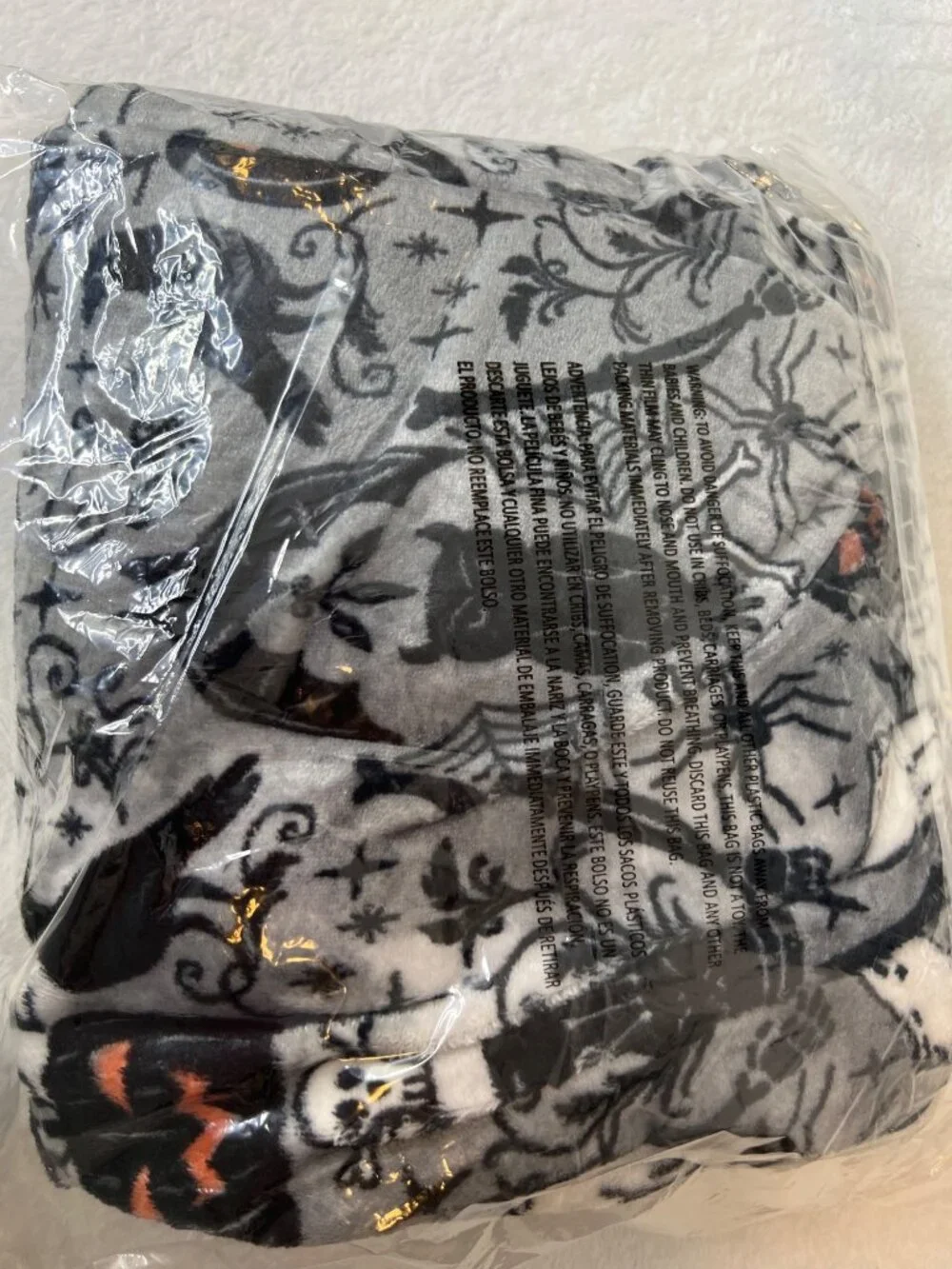 Way To Celebrate Halloween Oversized Plush Throw 50x70 Crow Haunted House New